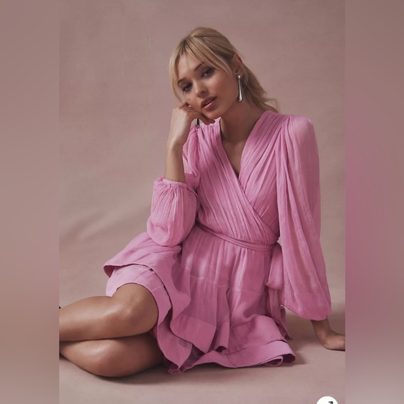 BHLDN by Anthropologies Esme V-Neck Long Sleeve Dress size M - Picture 2 of 13